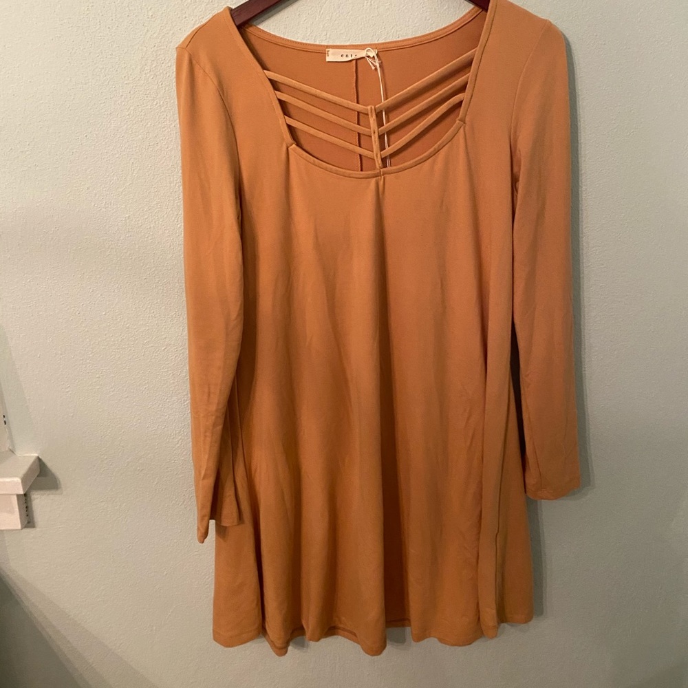 Entro Orange Cotton Dress